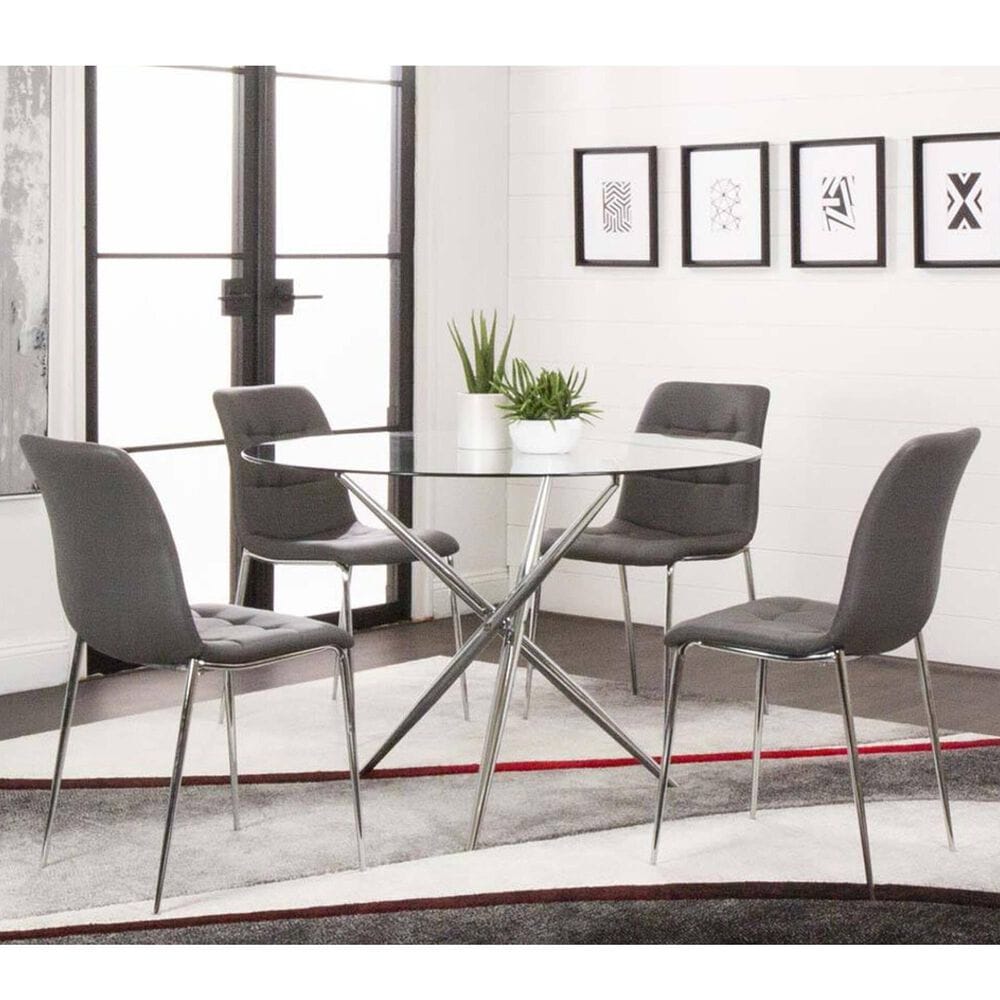 Penny Lane Sparky 5-Piece Round Dining Set in Chrome, , large