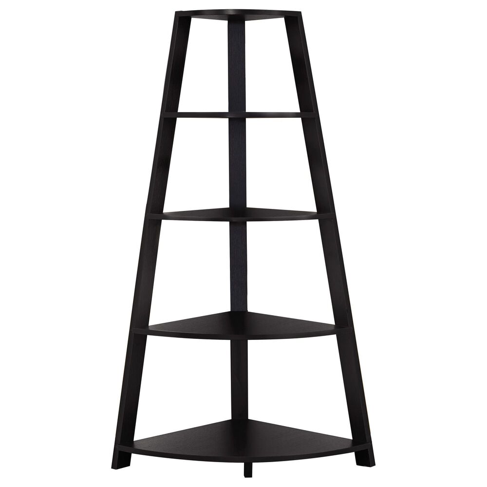 Monarch Specialties 60" Corner Accent Etagere in Cappuccino, , large