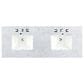 James Martin Vanities Breckenridge 60" Double Bathroom Vanity in Whitewashed Oak with 3 cm Carrara White Marble Top and Rectangular Sinks, , large