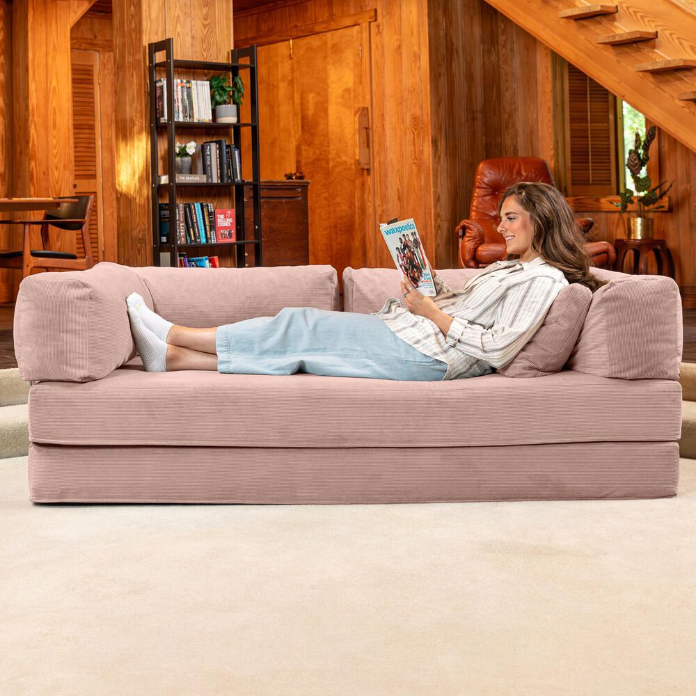 Jaxx Unsofa Stationary Loveseat in Peony Pink, , large