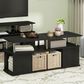 HOMLUX 47.2" Utility Design TV Stand with Open Storage Bookshelf in Americano and Chrome, , large