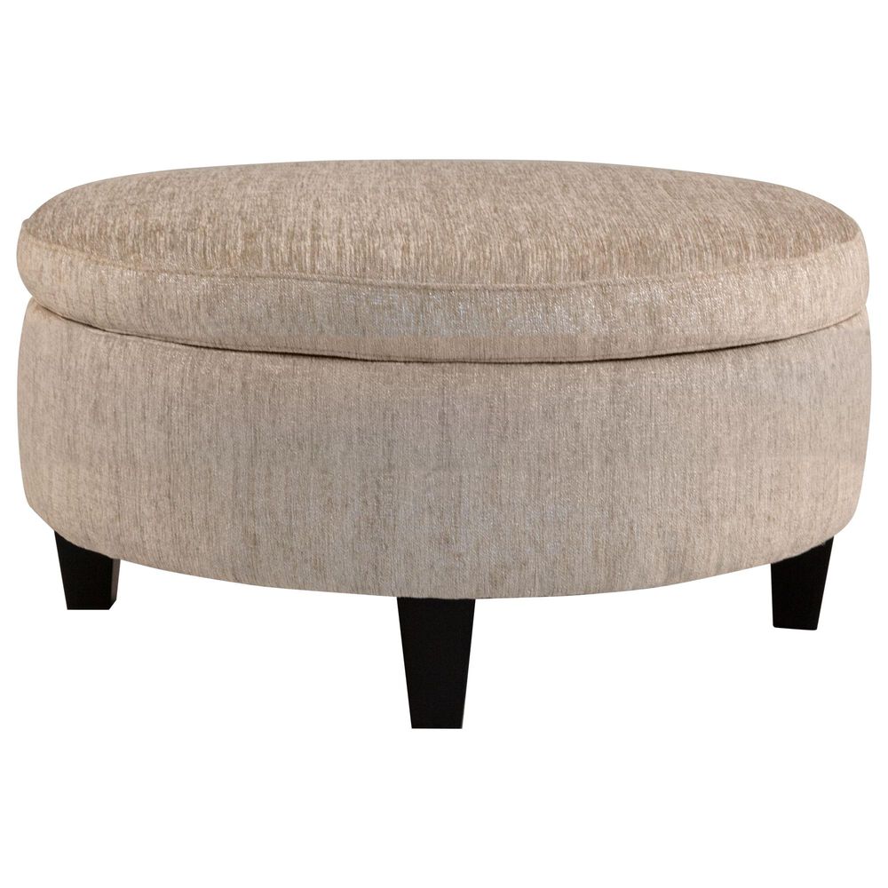 Jonathan Louis Taurus Choices Medium Round Storage Ottoman in Carrington Glacier, , large