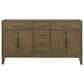 Lexora Home Laurel 60" Double Bathroom Vanity in Grey Oak with White Quartz Top and Rectangular Sinks, , large