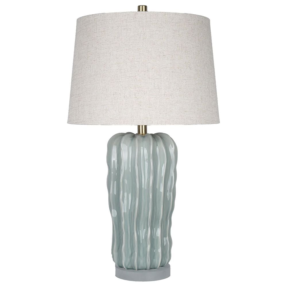 Classy Art Wholesalers Wave Crest Ceramic and Crystal Table Lamp in Glacier Blue, , large