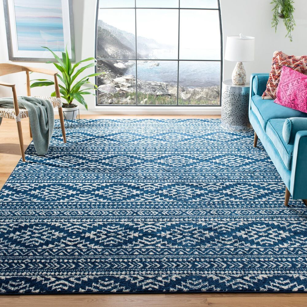 Safavieh Tulum 9&#39; x 12&#39; Navy and Ivory Area Rug, , large