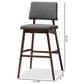 Baxton Studio Colton Bar Stool with Dark Gray Cushion in Walnut Brown (Set of 2), , large