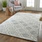 Feizy Belfort Geometric 5" x 8" Gray and Ivory Area Rug, , large