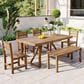 Hearth and Haven 6-Piece Patio Dining Set with Table, Bench and Chairs in Natural, , large