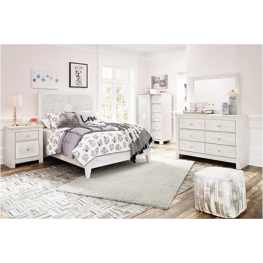 Ashley Paxberry Full Bed in White Wash, , large