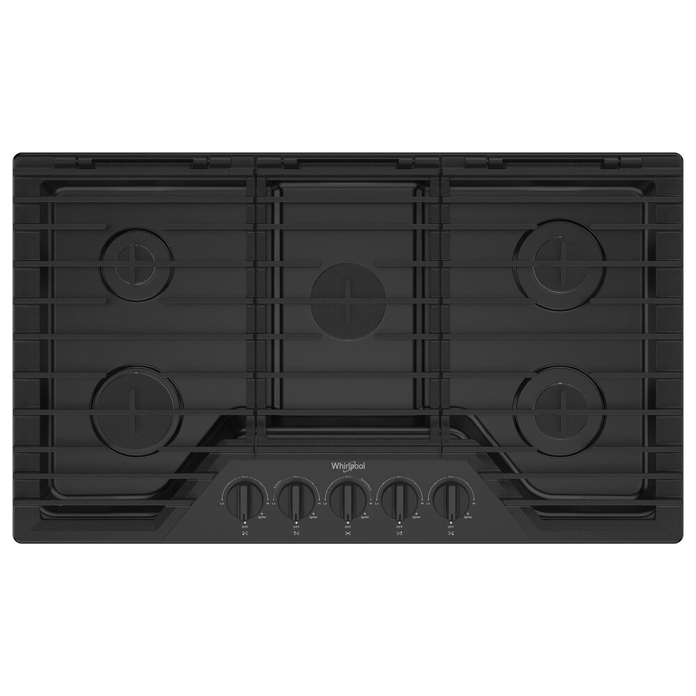 Whirlpool 36" Gas Cooktop with 5 Burner in Black, , large