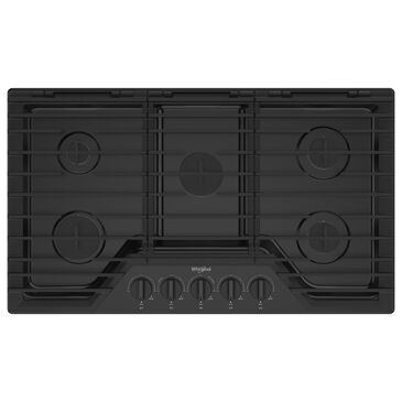 Whirlpool 36" Gas Cooktop with 5 Burner in Black, , large