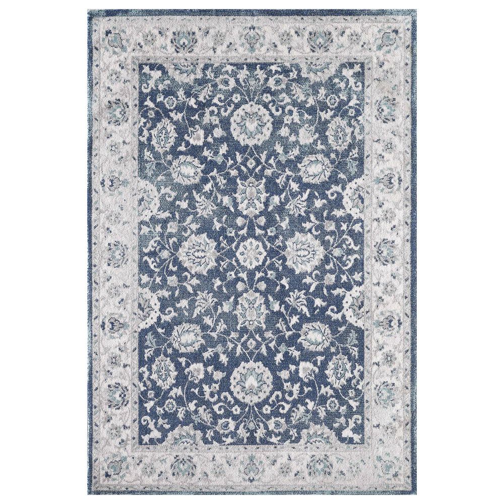 Central Oriental Sientan Shataria 2524.230 5'3" x 7'3" Cream and Dark Blue Area Rug, , large