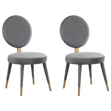 Morden Fort Modern Luxury Upholstered Side Chair in Gray (Set of 2), , large