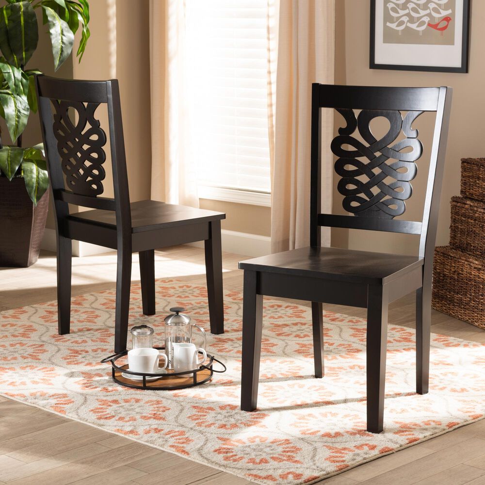 Baxton Studio Gervais Side Chair in Dark Brown (Set of 2), , large