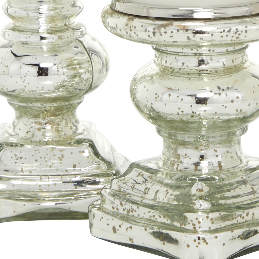 Maple and Jade 9&quot; Traditional Candle Holder in Silver &#40;Set of 2&#41;, , large
