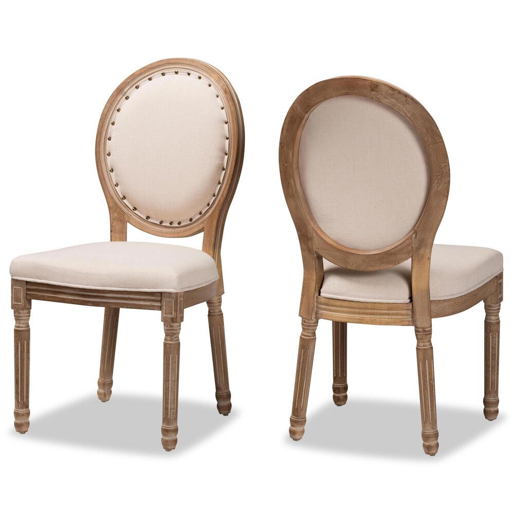 Baxton Studio Louis Side Chair in Antique Brown (Set of 2), , large