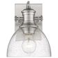 Golden Lighting Hines 1-Light Bath Vanity with Seeded Glass in Pewter, , large