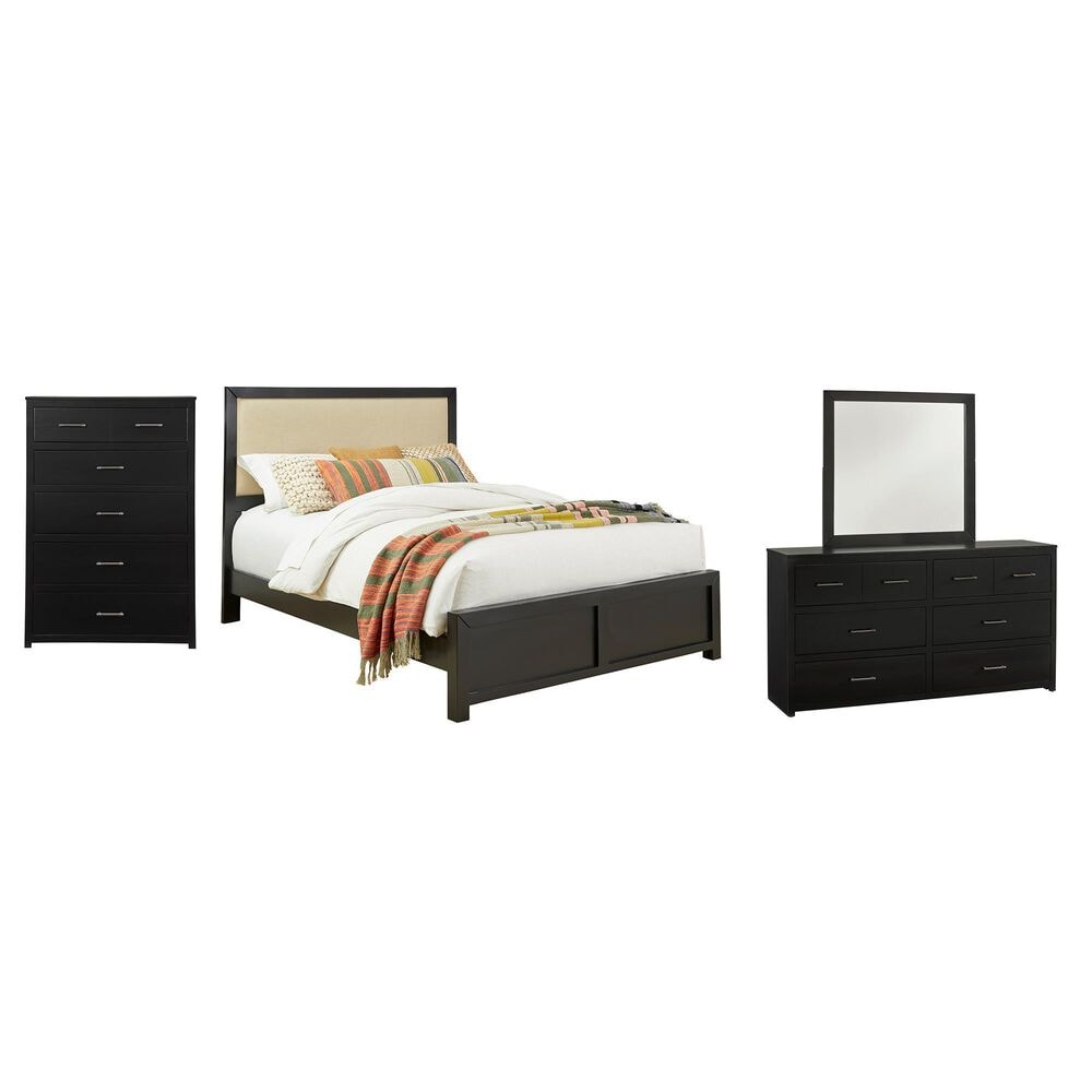 Tiddal Home Warrior 4-Piece King Panel Bedroom Set in Black, , large