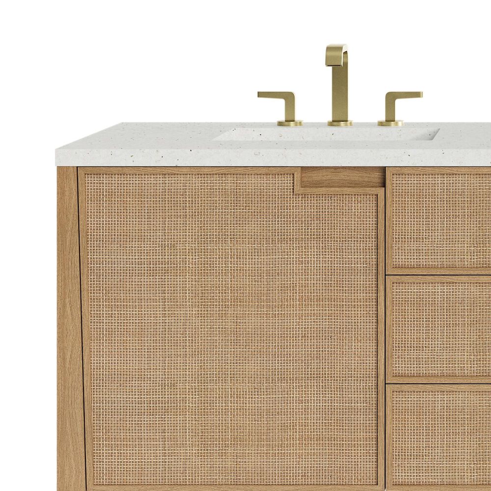 James Martin Vanities Solene 72&quot; Double Bathroom Vanity in Seaside Oak with 3 cm Lime Delight Quartz Top and Rectangular Sinks, , large