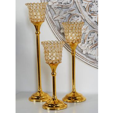 Maple and Jade 19" Hurricane Lamp in Gold (Set of 3), , large