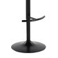 LumiSource Fabrico Swivel Adjustable Bar Stool with Cream Faux Leather Upholstery and Rounded T Footrest in Black (Set of 2), , large