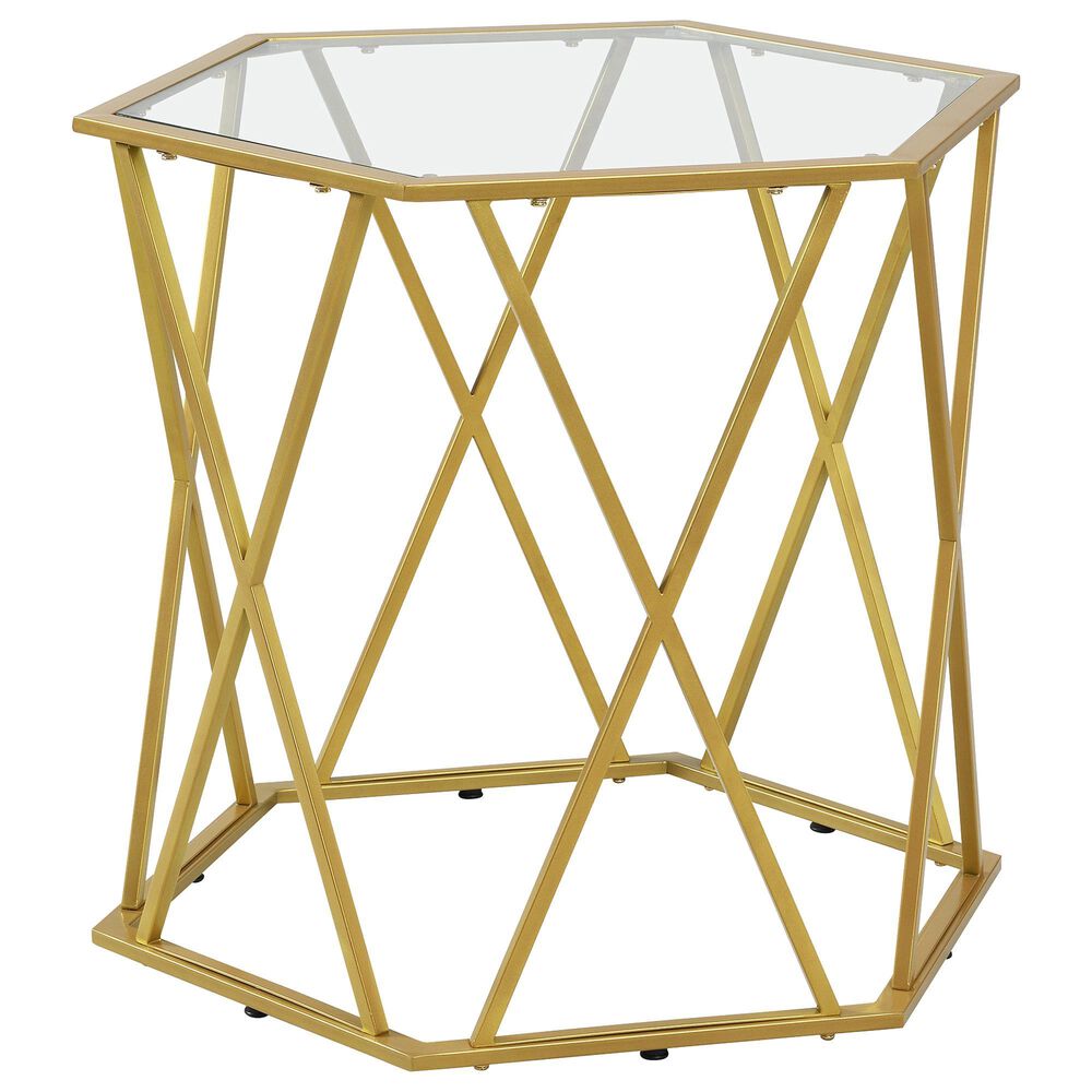 Carolina Chair and Table Lennon Accent Table in Gold, , large