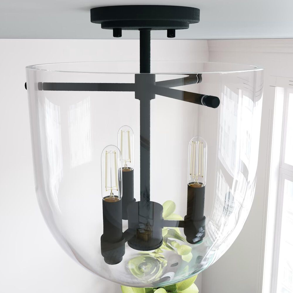 Hunter Sacha 3-Light Semi-Flush Mount in Natural Iron, , large