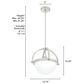 Hunter Wedgefield 1-Light Pendant in Brushed Nickel, , large
