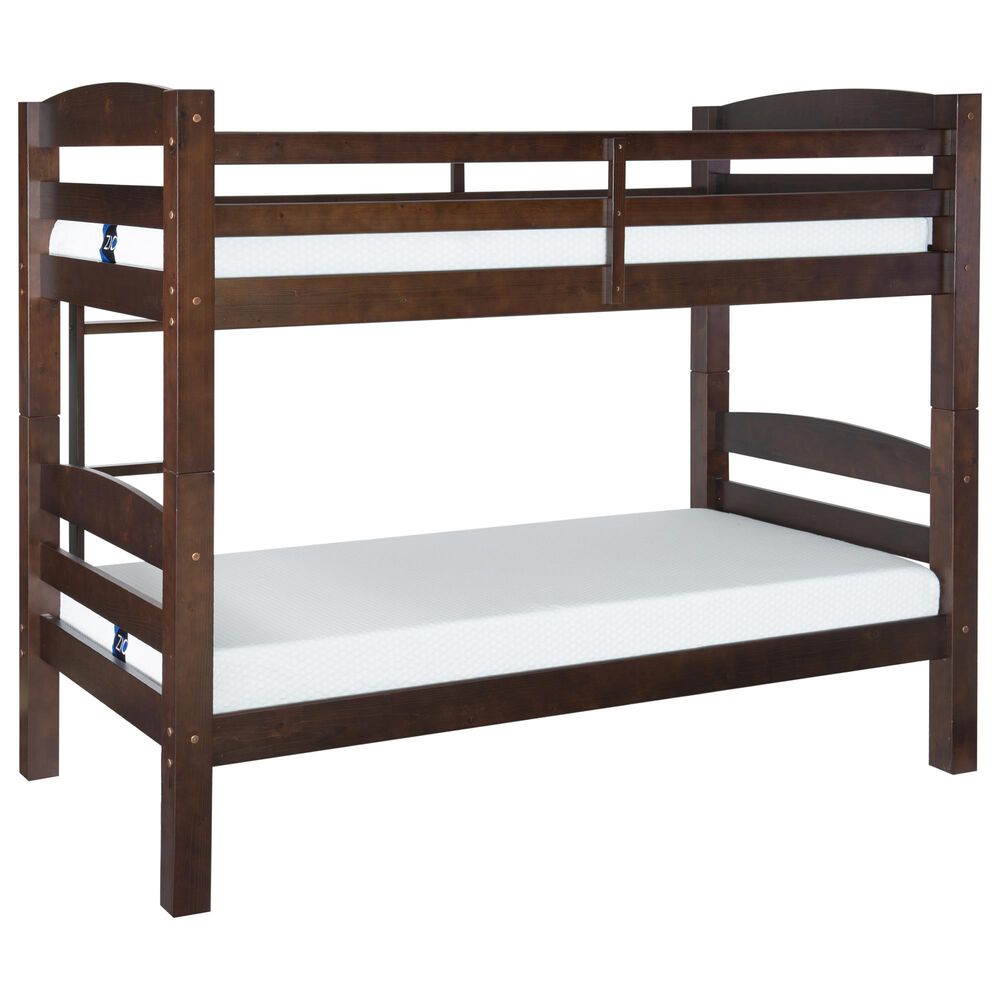 Linon Home Decor Levi Twin Over Twin Bunk Bed in Espresso, , large