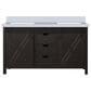 Lexora Home Marsyas 60" Double Bathroom Vanity in Brown with White Quartz Top and Rectangular Sinks, , large