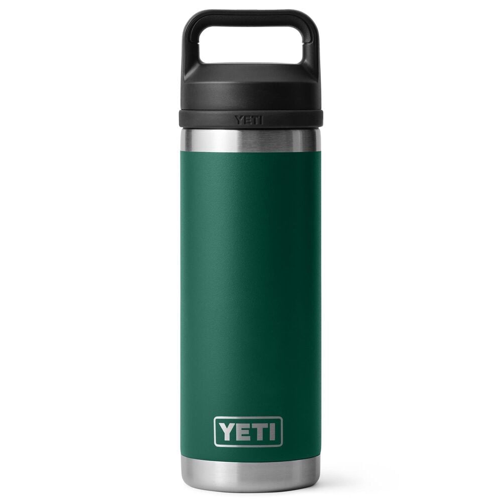 YETI Rambler 18 Oz Water Bottle with Chug Cap in Black Forest Green, , large