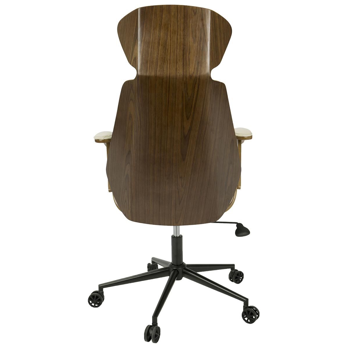 Lumisource Spectre Adjustable Office Chair in Cream/Walnut