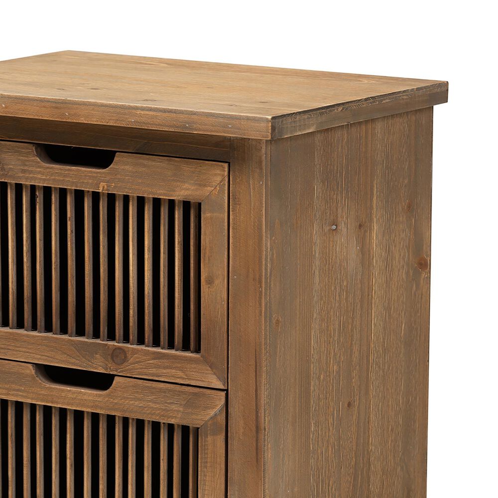 Baxton Studio Clement 2-Drawer End Table in Medium Oak, , large
