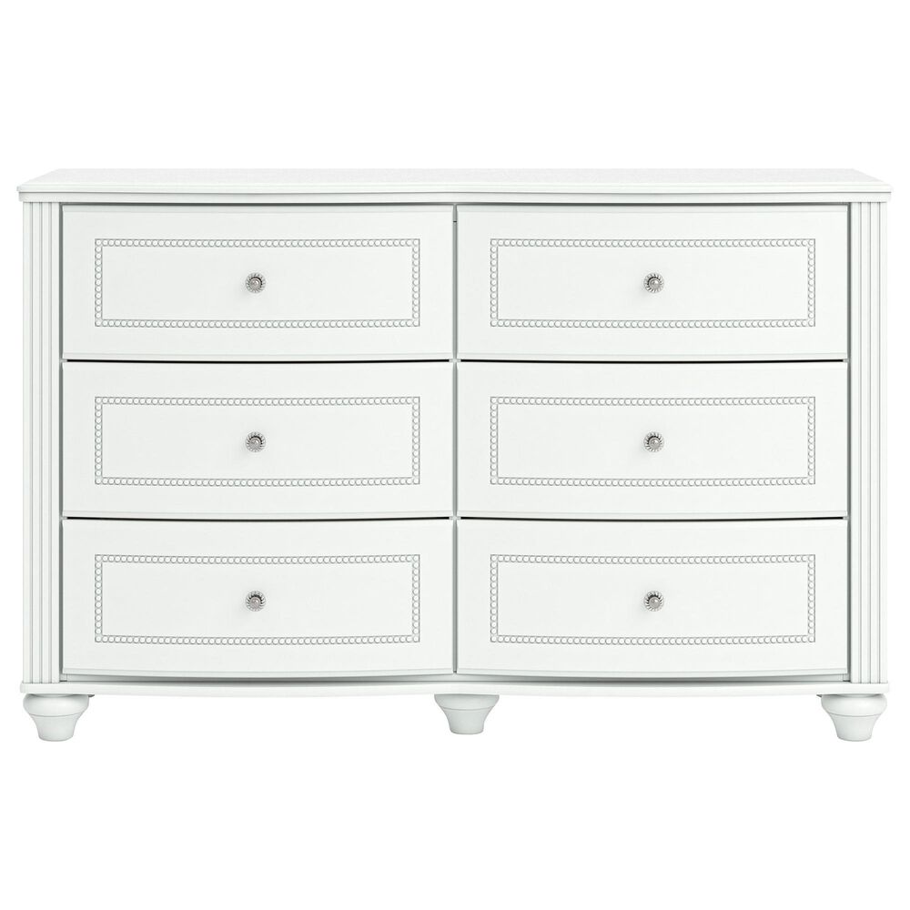 Ashley Kozlani 6-Drawer Dresser and Mirror in White, , large