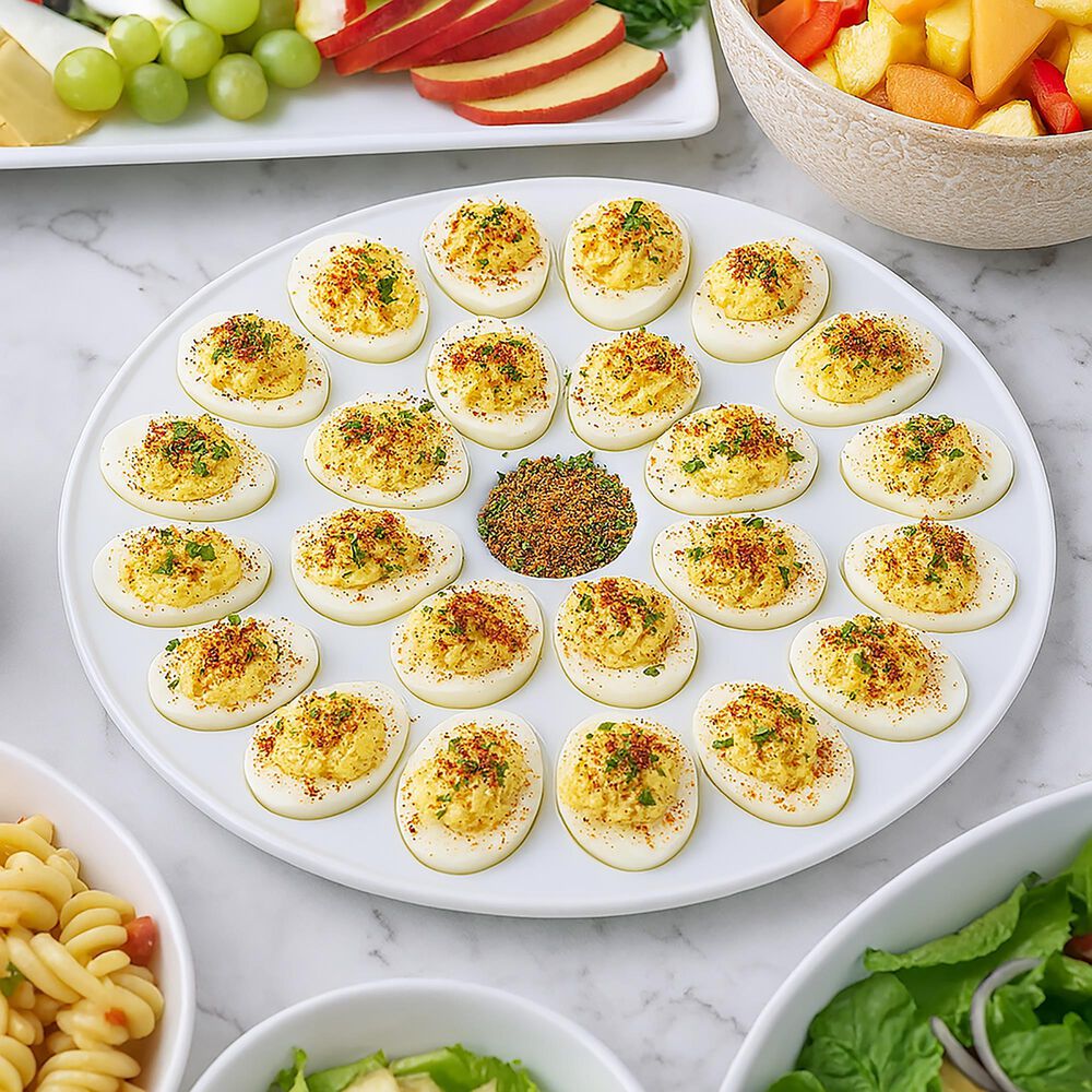 Harold Import 13.25" Deviled Egg Dish in White, , large
