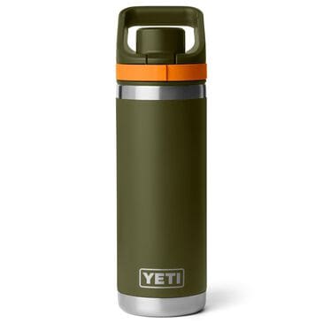 YETI Rambler 18 Oz Water Bottle with Color-Blocked Flip Chug Cap in Olive and King Crab Orange, , large