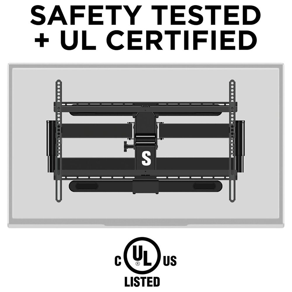 Secura Full Motion Wall Mount for 42&quot; - 90&quot; Flat-Panel TVs in Black, , large