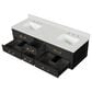 Lexora Home Castor 72" Double Bathroom Vanity in Black with 2 cm White Cultured Marble Top and Rectangular Sinks, , large