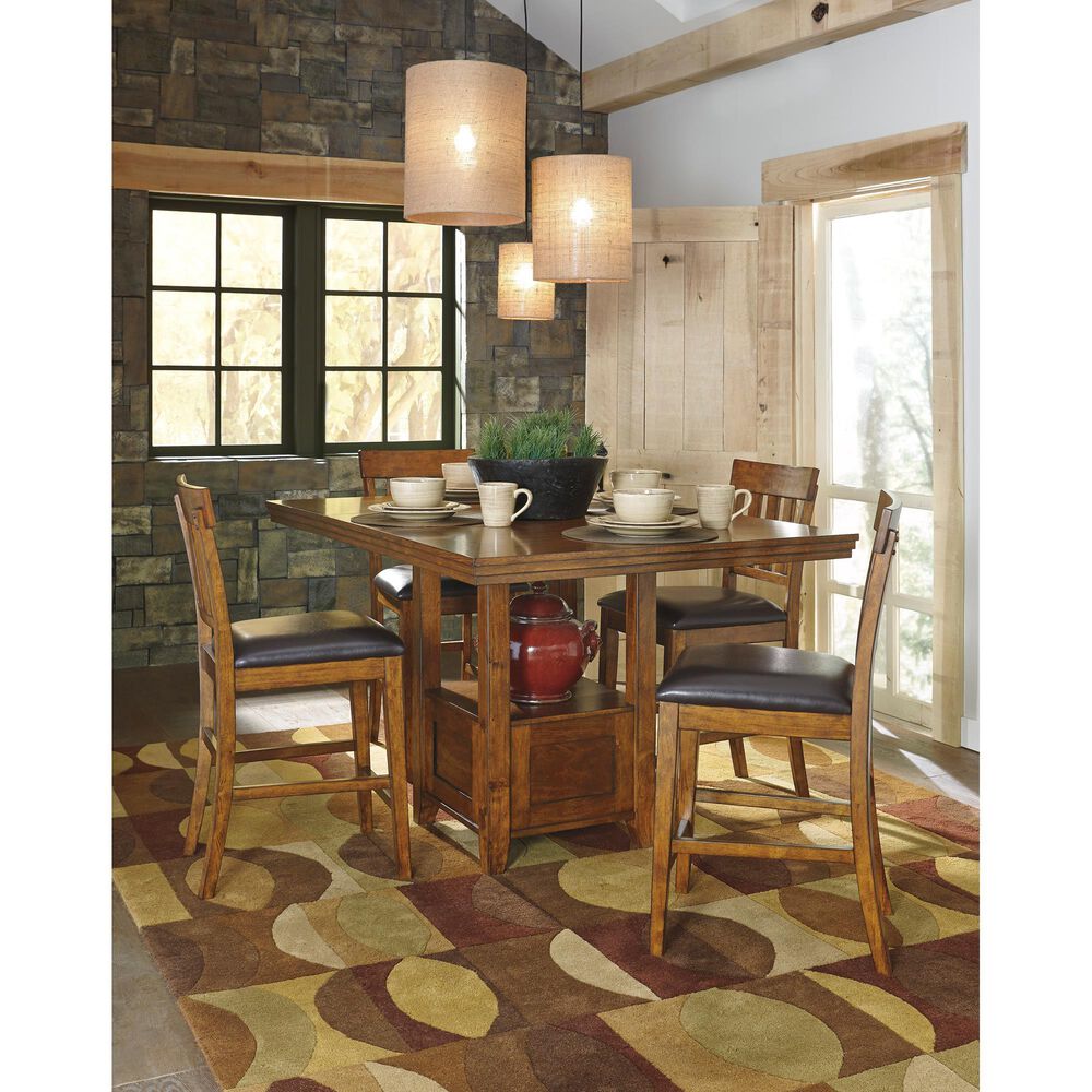 Ashley Ralene 7-Piece Counter Height Dining Set in Medium Brown, , large