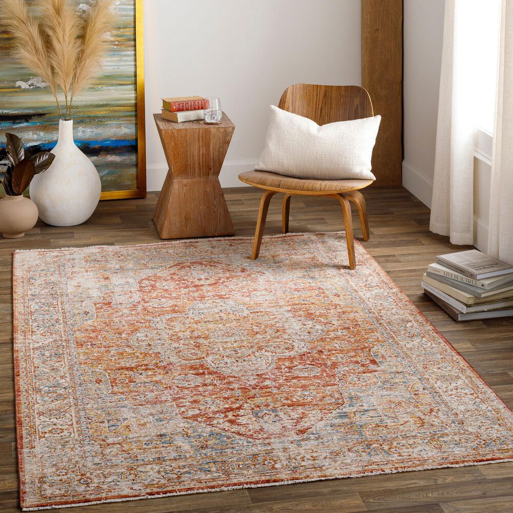 Surya Aspendos 9&#39; x 12&#39;2&quot; Rust, Denim, Ice Blue, Cream, Mustard, Black and Light Gray Area Rug, , large