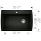 Blanco Diamond Super Single Dual Mount Kitchen Sink in Coal Black, , large