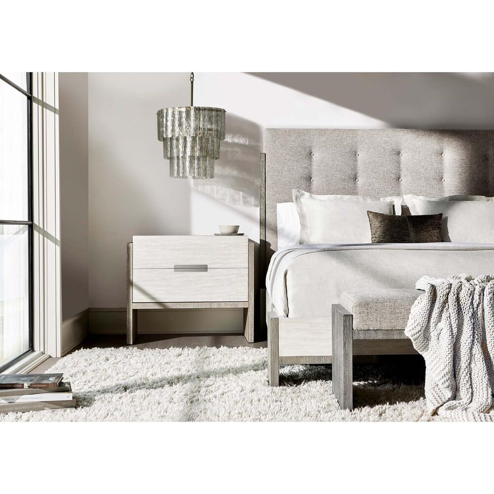 Bernhardt Foundations 2 Drawers Nightstand in Linen and Light Shale, , large