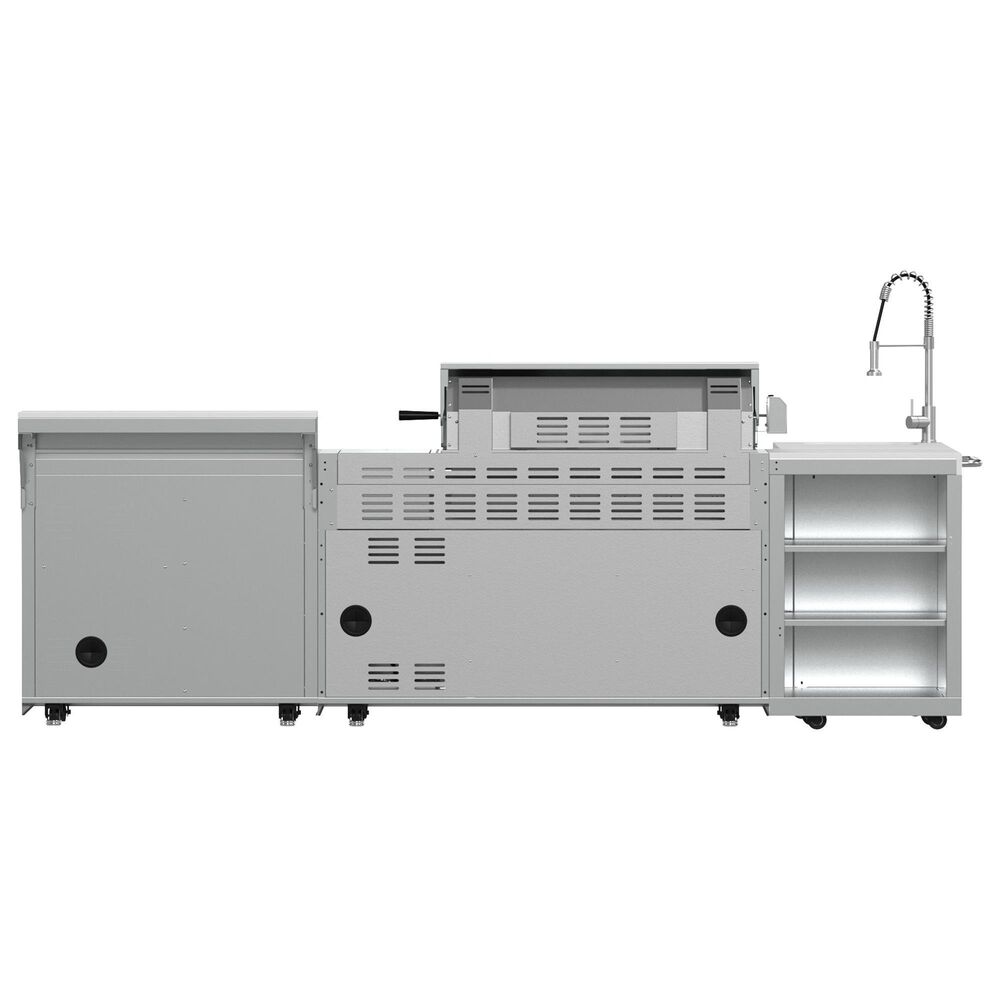 Forno Bulnes 4-Piece Outdoor Kitchen Grill Set with Beverage Center in Stainless Steel and White, , large
