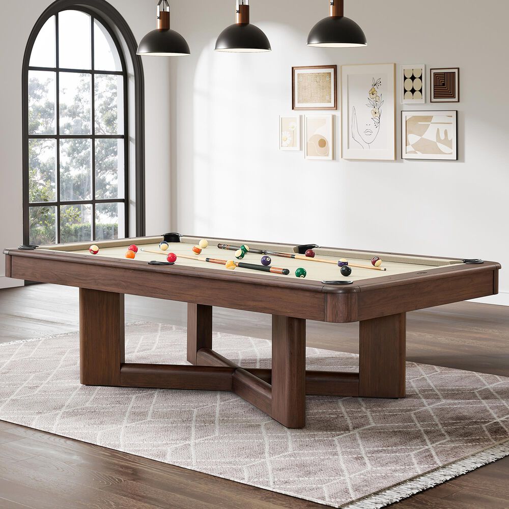 Imperial Ashford 8' Pool Table in Dark Walnut Finish and Khaki Felt Cloth , , large