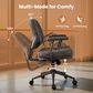 HOMLUX Executive Office Chair with Suede Fabric Cushion in Gray, , large