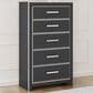 Ashley Zuraleus 6-Drawer Chest in Matte Black and Chrome, , large