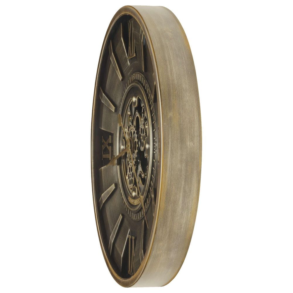Howard Miller Lucian Wall Clock in Charcoal and Gold, , large