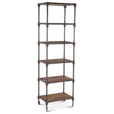 Home Trends & Design Wheeled Bookcase in Weathered Teak and Gray Zinc, , large