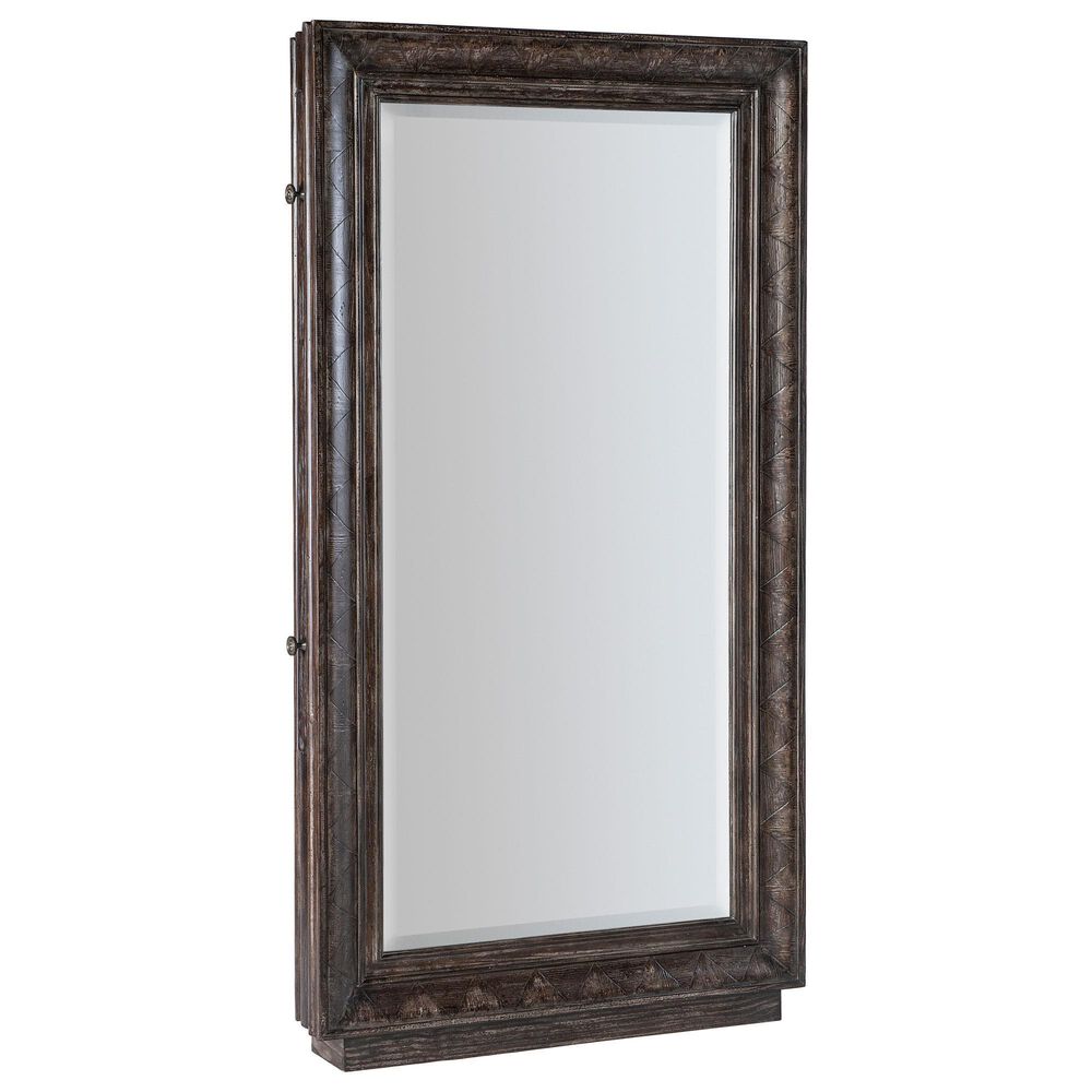 Hooker Furniture Traditions Floor Mirror with Hidden Jewelry Storage in Rich Brown and Grey, , large