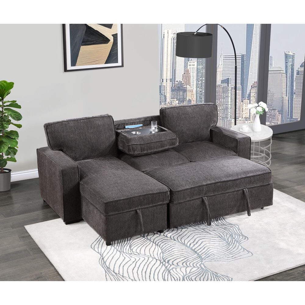 Global Furniture USA Pull-Out Sofa W/Reversible Chaise, , large